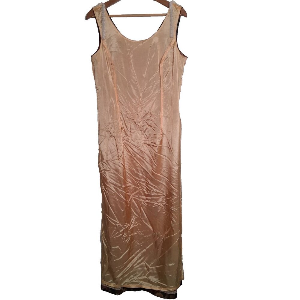 Vintage 90s Virgo II Slip Dress Size 12 Cabbage Rose Evening Party Sleeveless - Picture 3 of 16